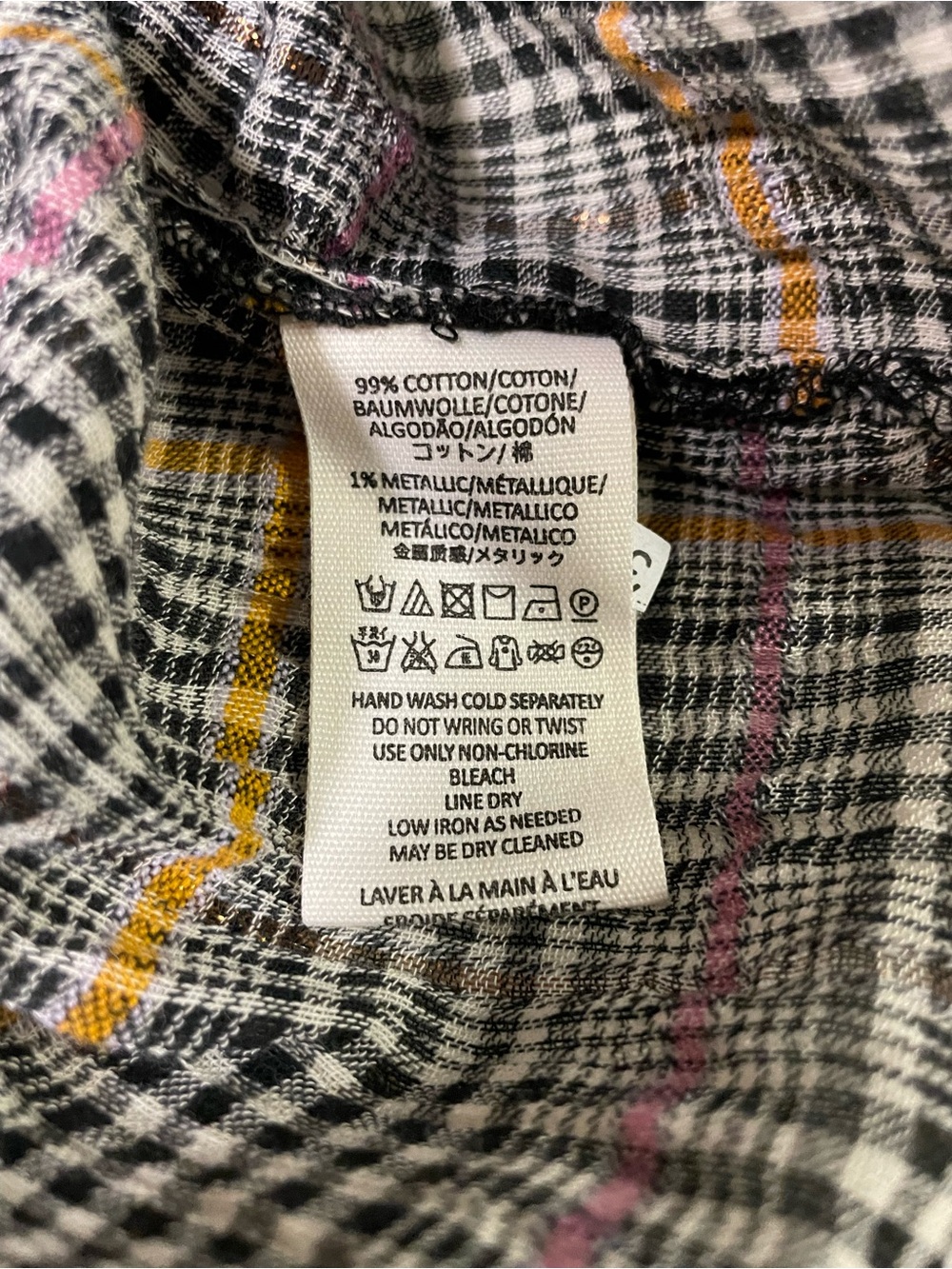 Free People Break My Stripe Plaid Button Down Shirt In Black - Picture 9 of 10